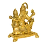 Divine Brass Shiva Parivar Idol – Lord Shiva, Parvati & Ganesha on Nandi - BR-285-B - Image 3
