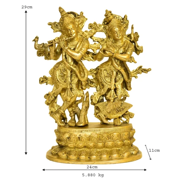 Traditional Brass Radha Krishna Idol - BR-311-A - Image 4