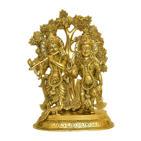 Handcrafted Pure Brass Radha Krishna Idol - BR-312-A - Image 1