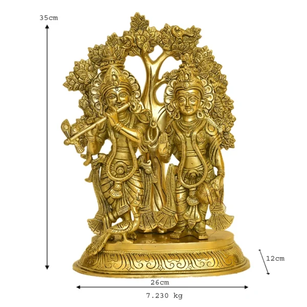 Handcrafted Pure Brass Radha Krishna Idol - BR-312-A - Image 4