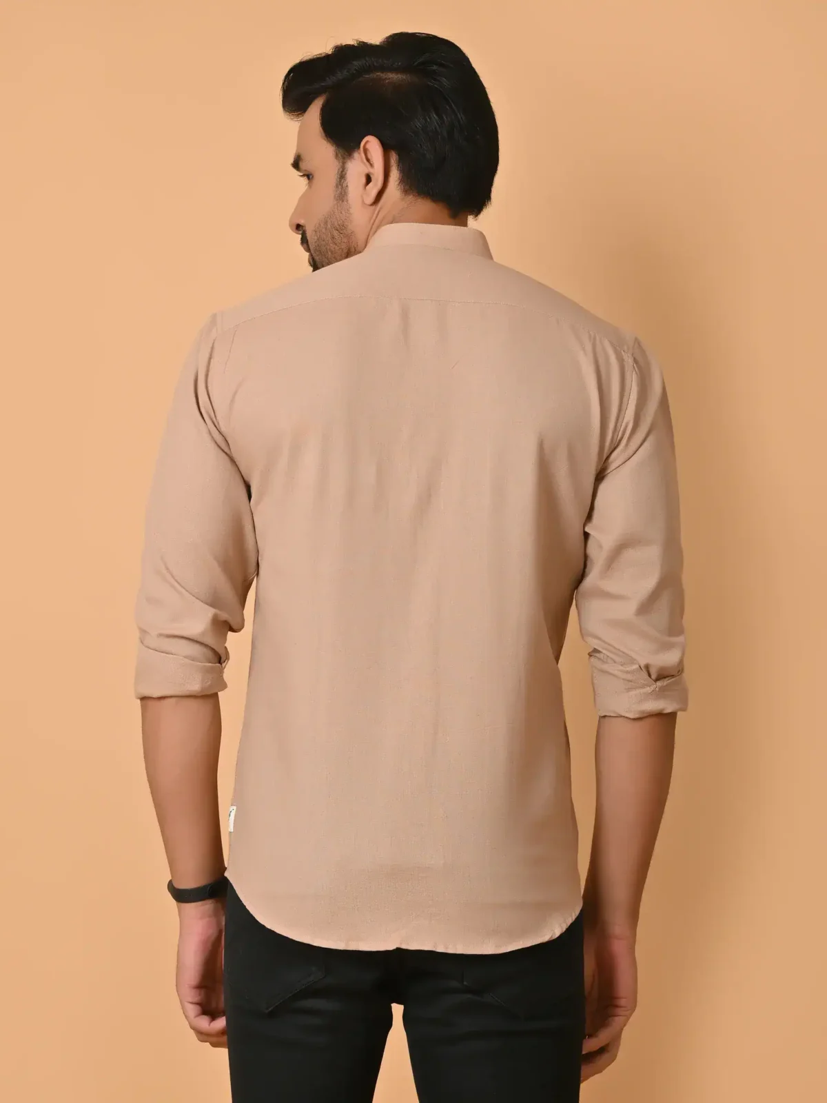 CraftEarth's Men's Pine Brown Solid Shirt - FS - C39 - Image 4