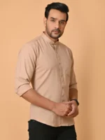 CraftEarth's Men's Pine Brown Solid Shirt - FS - C39 - Image 5