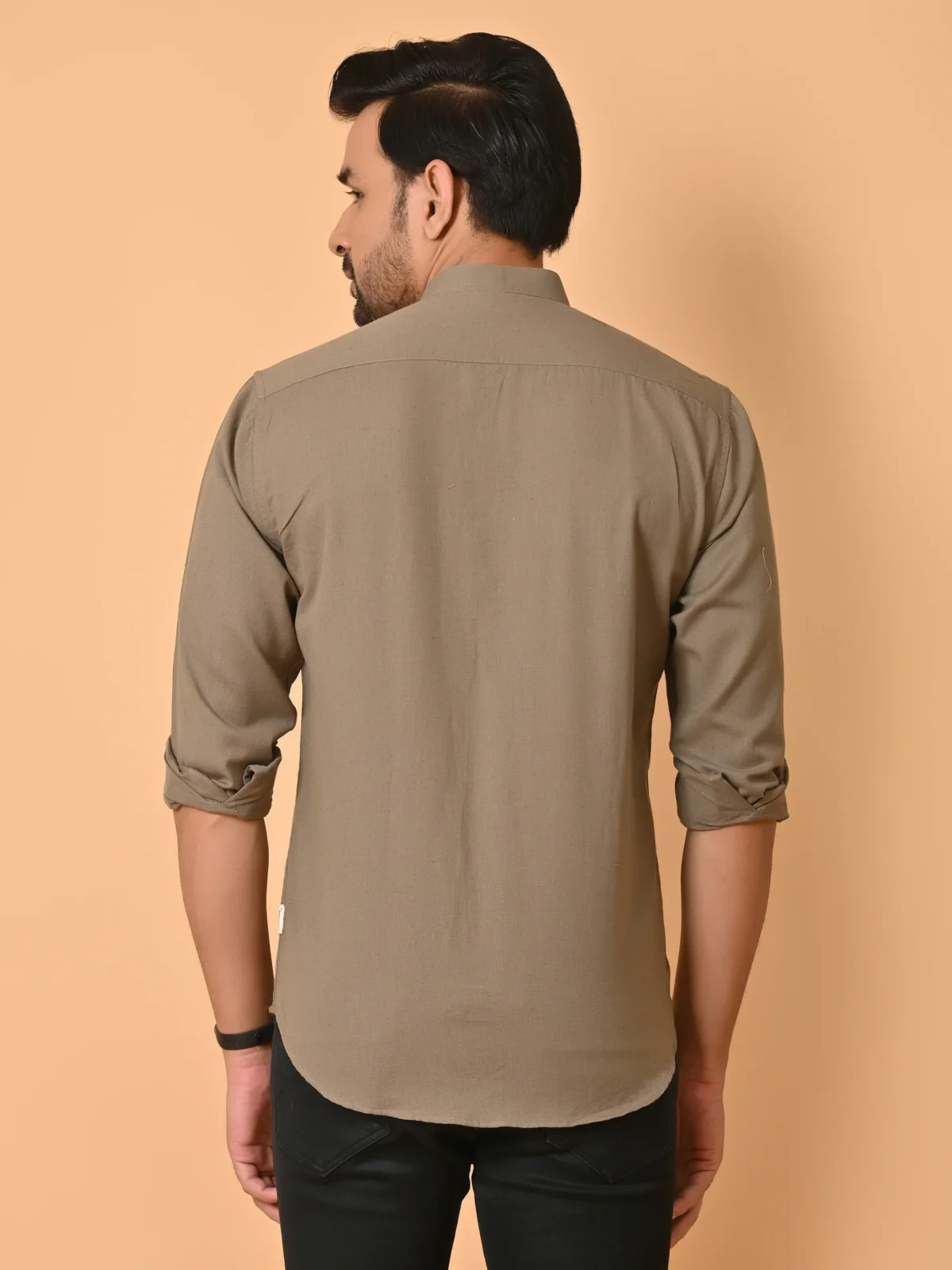 CraftEarth Men's Light Brown Solid Shirt - FS-C4 - Image 2