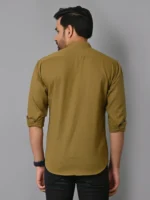 CraftEarth's Men's Olive Green Solid Shirt - FS - C27 - Image 4