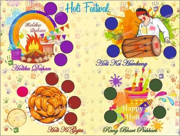 CraftEarth Holi Festival Special Tambola Tickets - Design 25