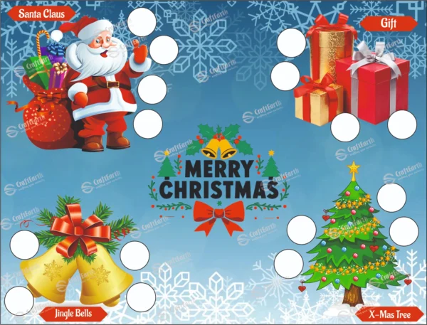 CraftEarth Merry Christmas Theme Tambola Tickets - Design 21 - Image 1