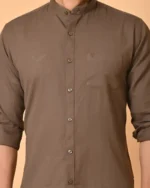 CraftEarth's Men's Chocolate Brown Solid Shirt - FS - C40 - Image 4