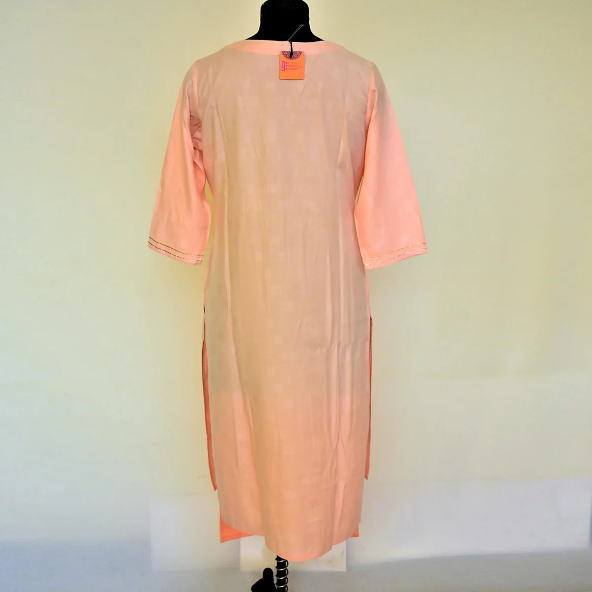 CraftEarth Peach Cotton Suit Set with Matching Dupatta for Women K-D133 - Image 4
