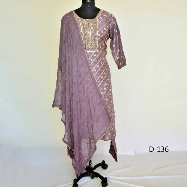 CraftEarth Ethnic Party Wear Suit Set with Matching Dupatta for Women K-D136