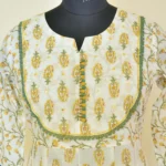 CraftEarth White Anarkali Cotton Suit Set with Dupatta for Women K-D138 - Image 2