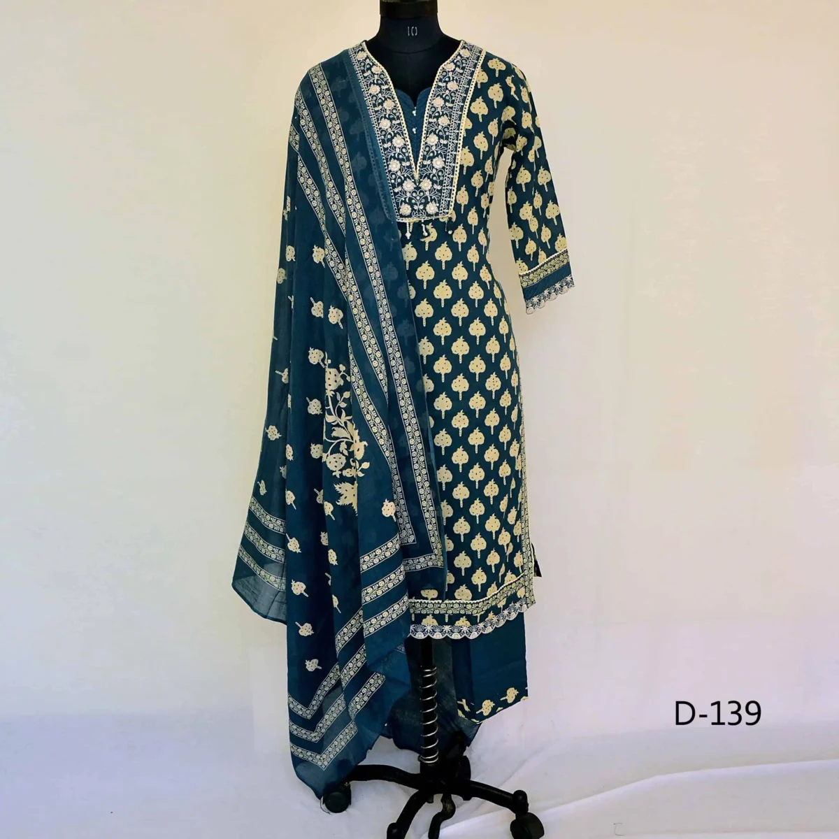 CraftEarth Women’s Readymade Suit with Pant & Dupatta Set K-D139 - Image 1