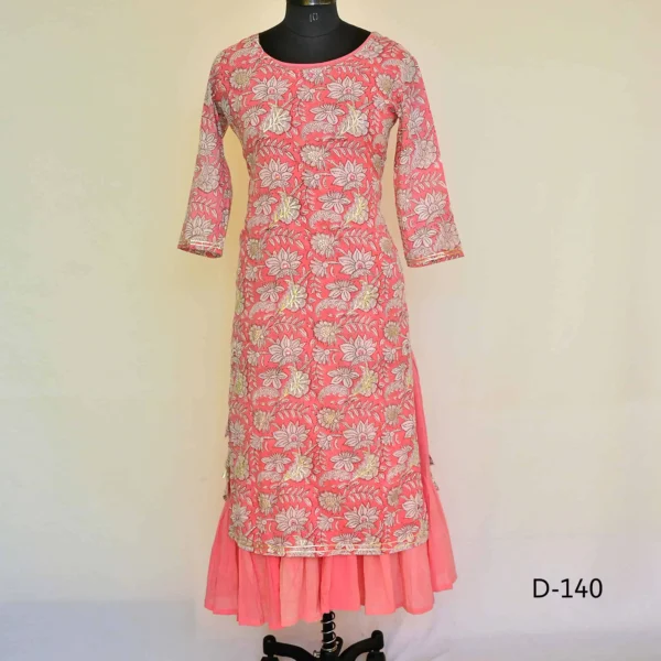 CraftEarth Women’s Peach Sharara Set for Women K-D140