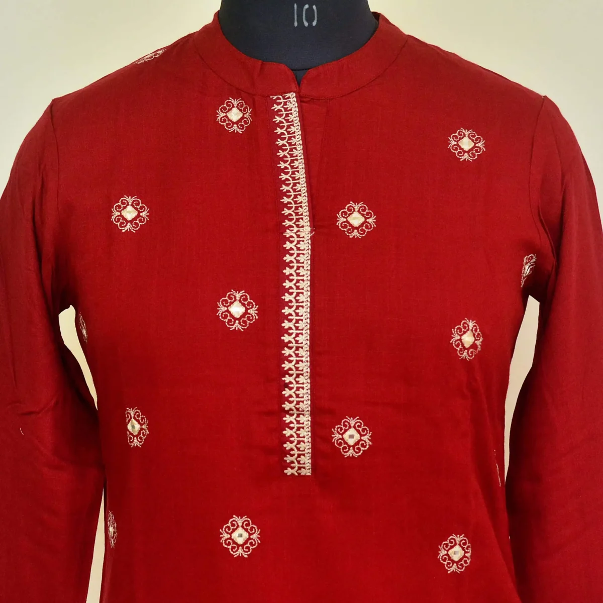 CraftEarth Women's Maroon Suit Set with Matching Dupatta K-D141 - Image 2