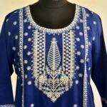 CraftEarth Women's Beautiful Royal Blue Embroidered Suit Set with Dupatta K-D147 - Image 2