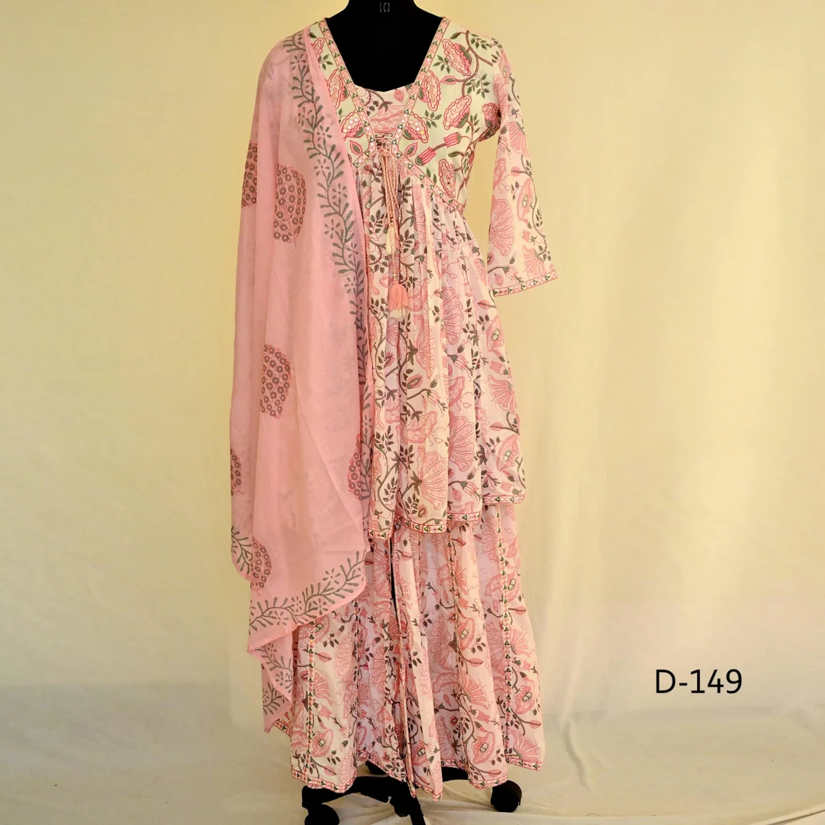 CraftEarth Women's Beautiful Pink Sharara Set with Dupatta K-D149 - Image 1