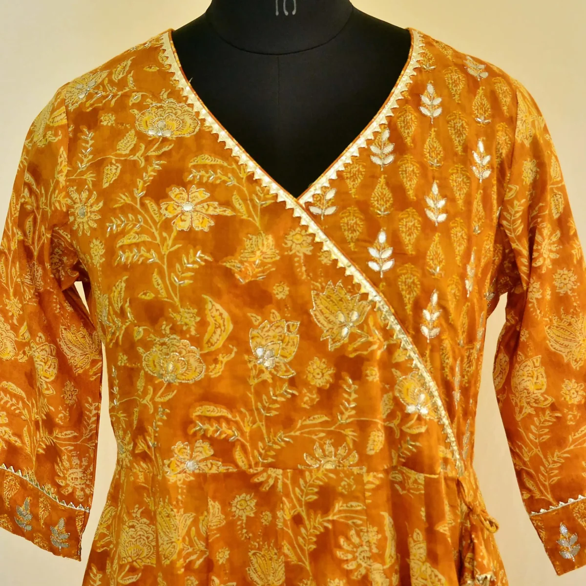 CraftEarth Women Floral Angrakha Suit Set with Matching Dupatta K-D151 - Image 2