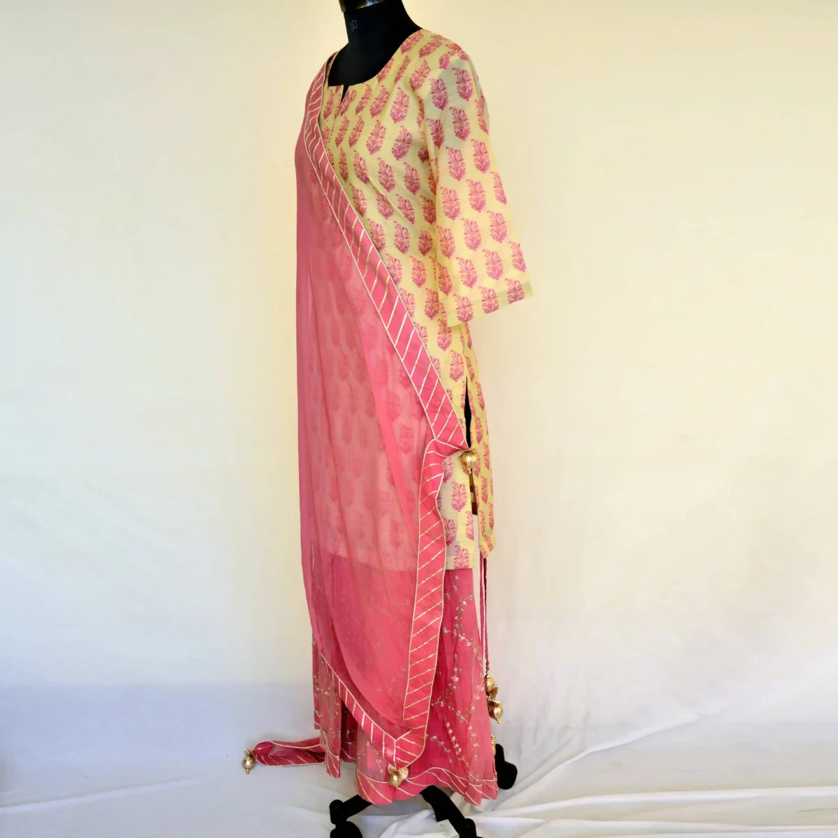 CraftEarth Women's Ethnic Printed Sharara Set with Dupatta K-D160 - Image 4