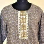CraftEarth Women's Grey Floral Printed Cotton Suit Set with Dupatta K-D166 - Image 2