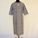 CraftEarth Women's Grey Floral Printed Cotton Suit Set with Dupatta K-D166 - Image 3