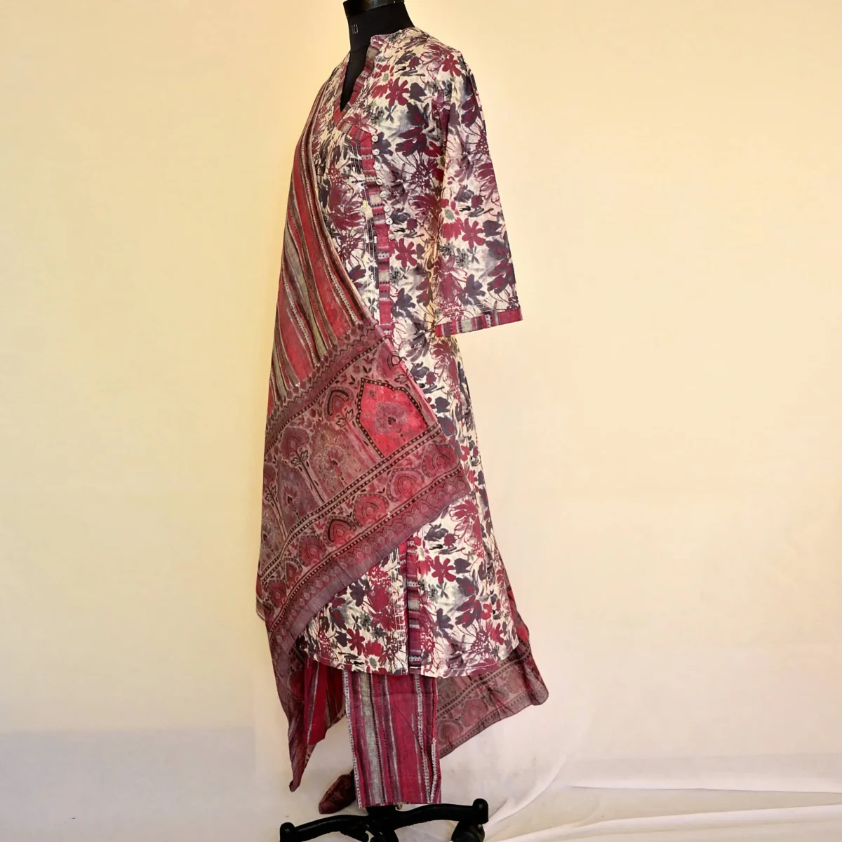 CraftEarth Women’s Angrakha Straight Kurta Suit Set with Dupatta K-D169 - Image 4