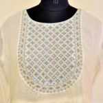 CraftEarth White Feather Print Anarkali Suit Set with Dupatta for Women K-D173 - Image 2