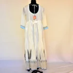 CraftEarth White Feather Print Anarkali Suit Set with Dupatta for Women K-D173 - Image 4