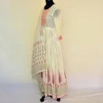 CraftEarth Women's Cotton White Anarkali Suit Set with Dupatta K-D174 - Image 4