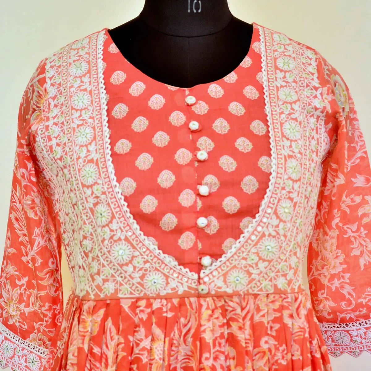 CraftEarth Ethnic Motifs Embroidered Anarkali Kurta with Pant & Dupatta K-D175 - Image 2