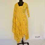 CraftEarth Yellow Floral Printed Suit Set with Matching Dupatta for women