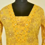 CraftEarth Yellow Floral Printed Suit Set with Matching Dupatta for women - Image 2
