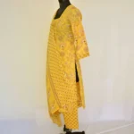 CraftEarth Yellow Floral Printed Suit Set with Matching Dupatta for women - Image 4