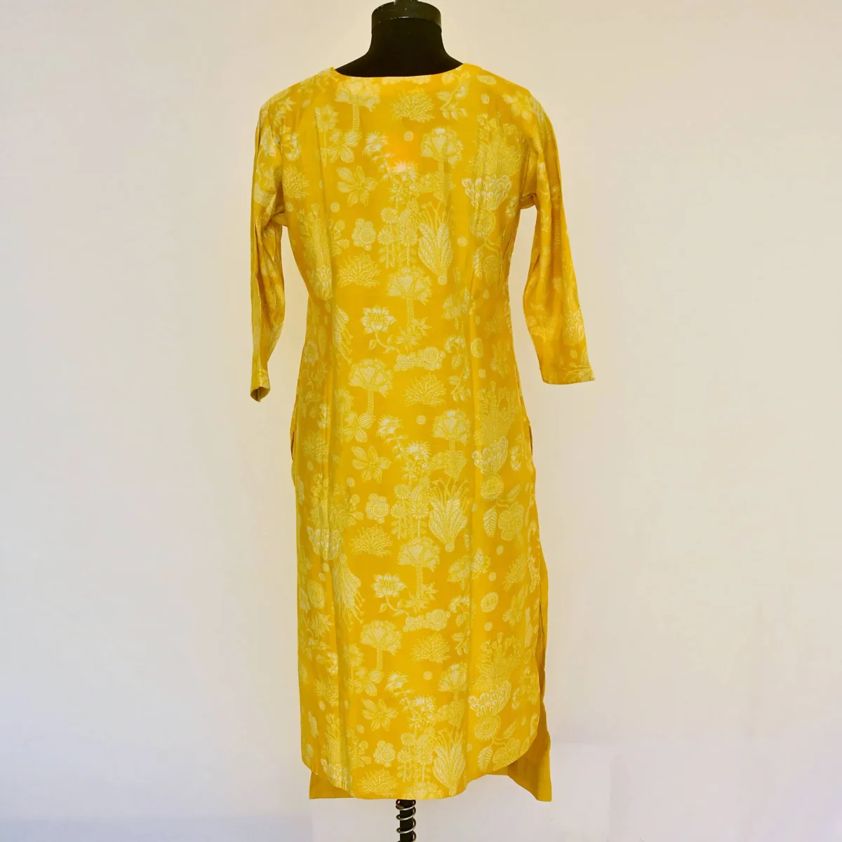 CraftEarth Women's Floral Yellow Suit Set with Printed Dupatta K-D181 - Image 3