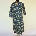 CraftEarth Women’s Blue Straight Cotton Kurta Suit Set with Dupatta K-D184 - Image 3