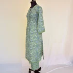CraftEarth Women's Floral Printed Cotton Straight Kurta Suit Set K-D189 - Image 4