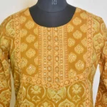 CraftEarth Women's Yellow Straight Cotton Suit Set with Dupatta K-D192 - Image 2