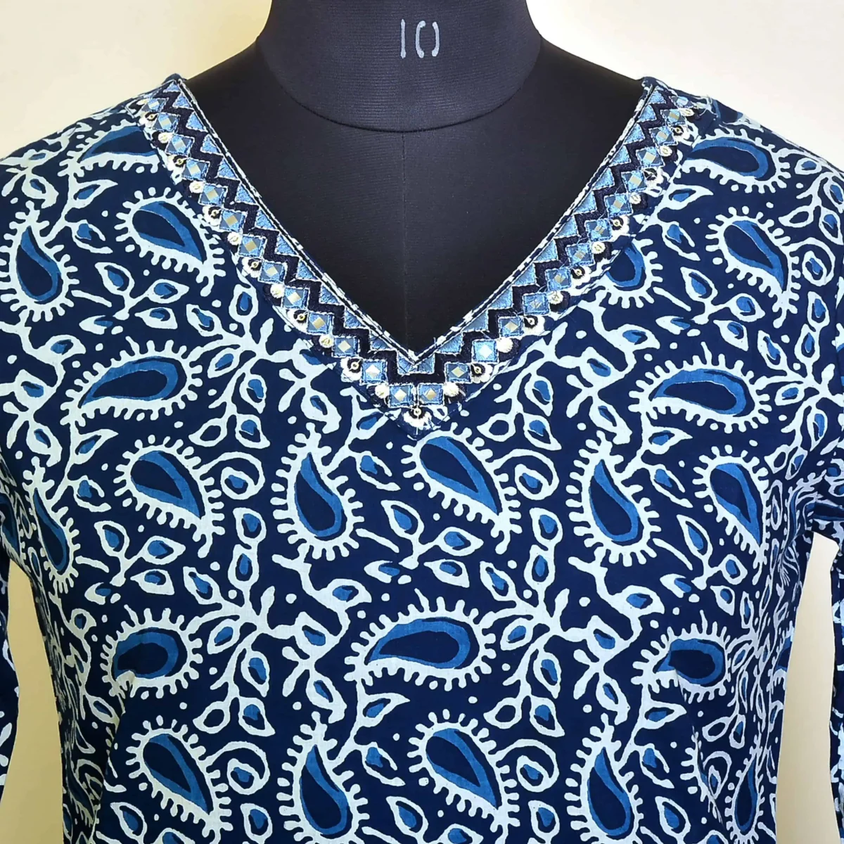 CraftEarth Blue Hand Block Printed Cotton Suit Sets with Dupatta - K-D198 - Image 3