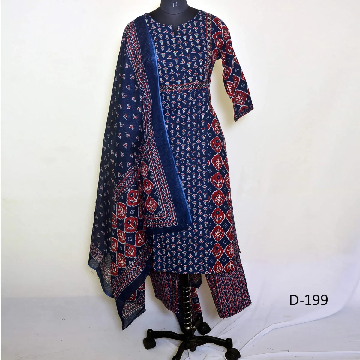 CraftEarth Designer Printed Cotton Suit Sets with Dupatta - K-D199 - Image 1