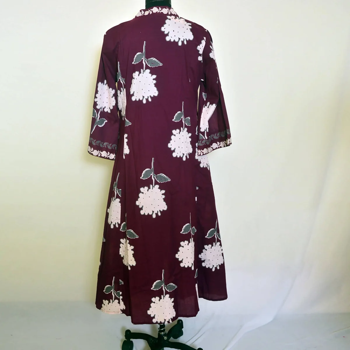 CraftEarth Wine Floral Printed Cotton Suit Sets with Matching Dupatta - K-D200 - Image 3